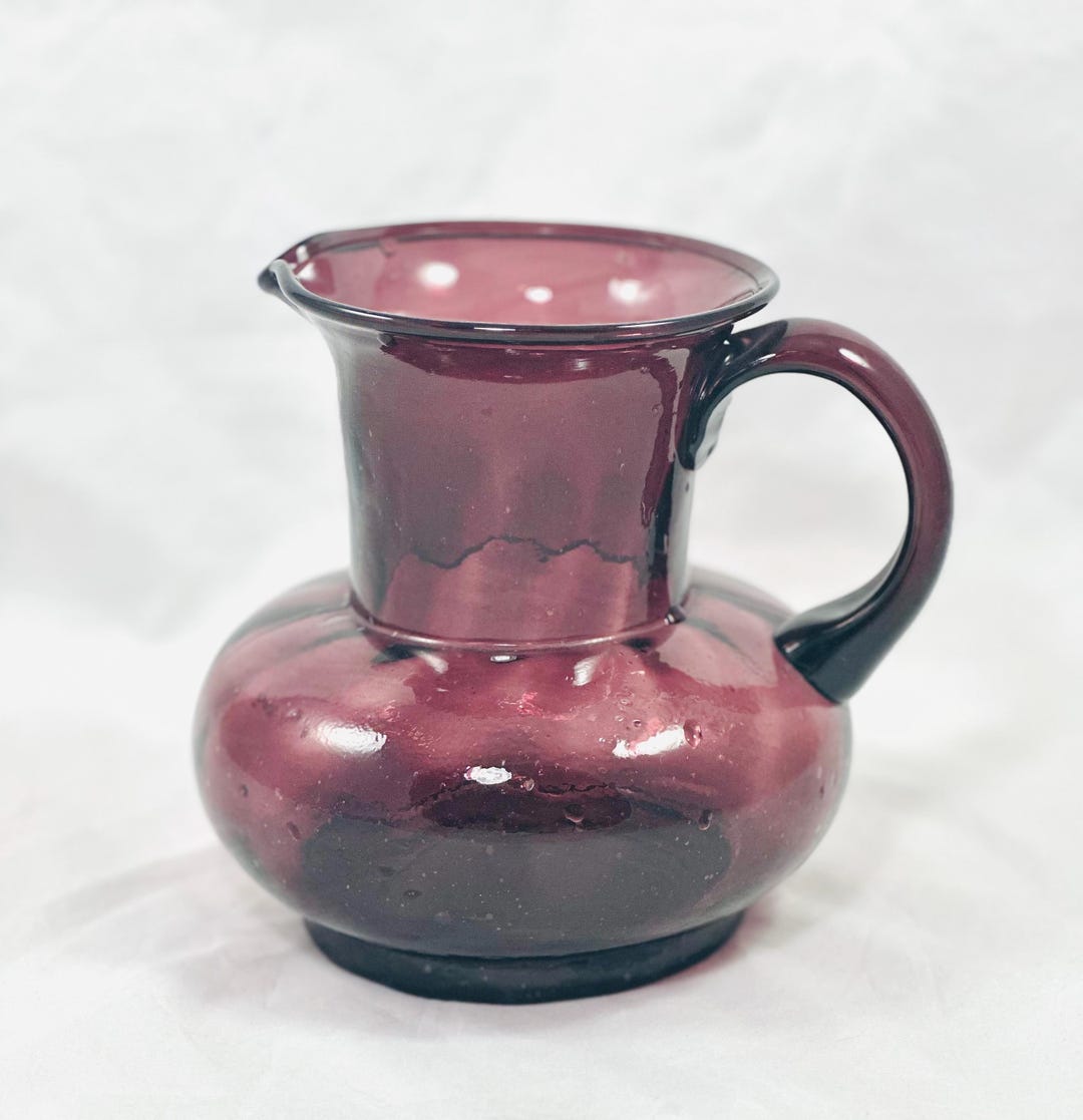 Amethyst Handblown Glass Pitcher - Etsy
