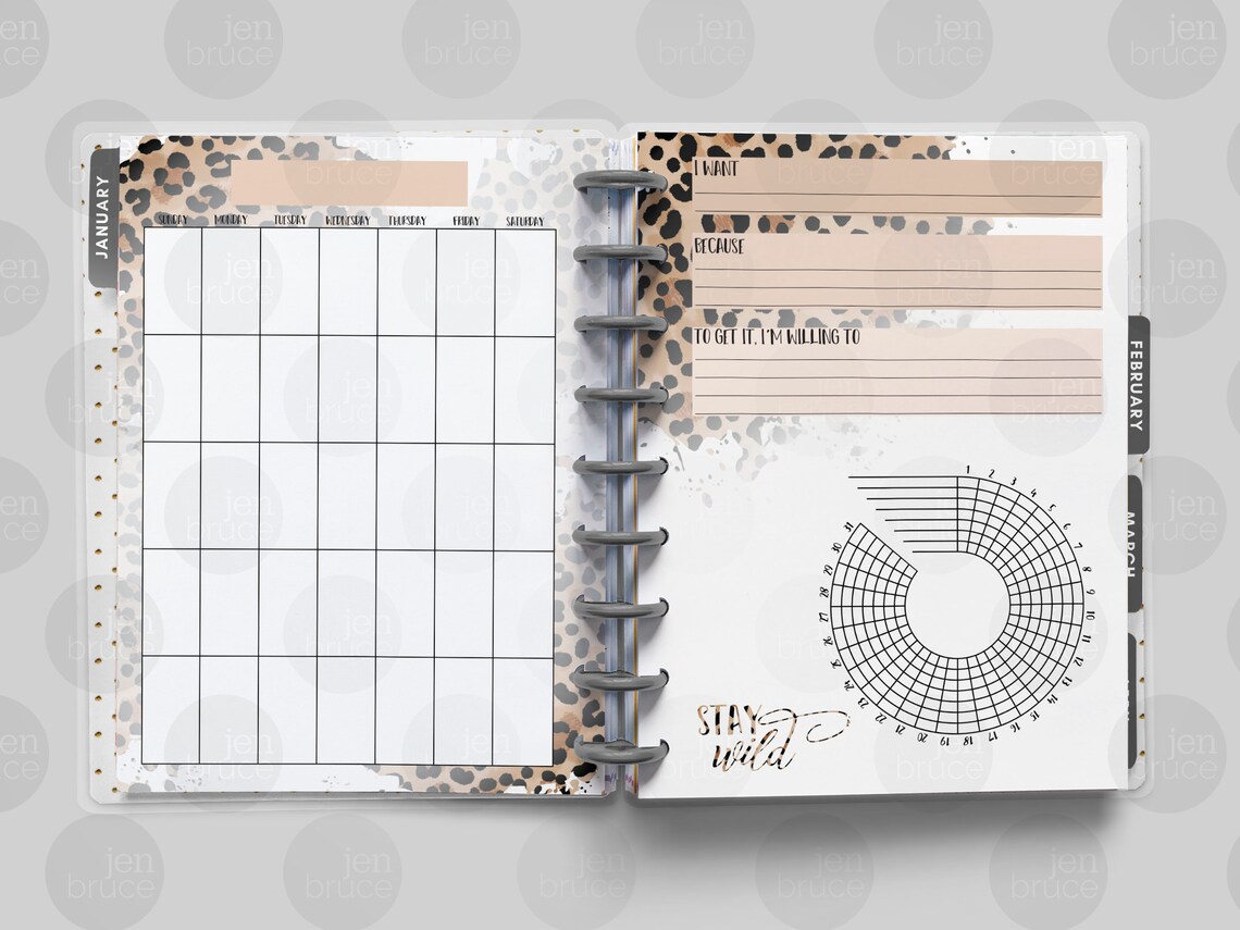 Leopard Print Planner Happy Planner Classic Insert Animal Etsy