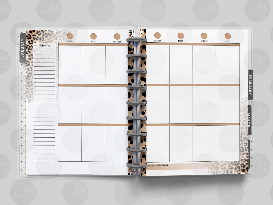Leopard Print Planner Happy Planner Classic Insert Animal Etsy
