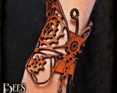Steampunk - Wrist Leather Bracer Butterfly