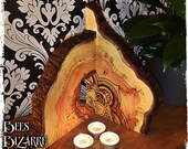 Beautiful Wooden Candle Holder and Book End - Mandala