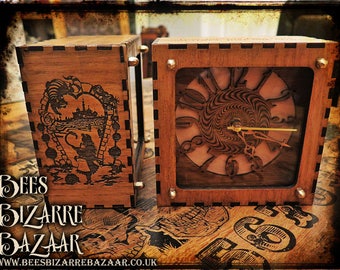 Alice in Wonderland Clock - Steampunk - Laser Cut