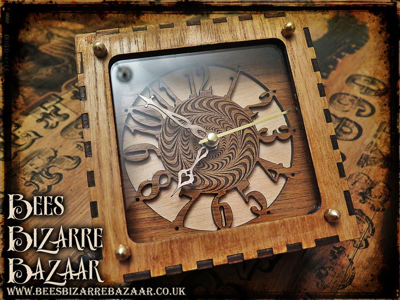 Alice in Wonderland Clock Steampunk Laser Cut image 2