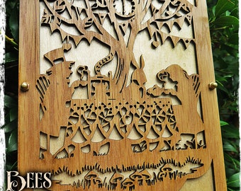 Alice in wonderland - wooden wall art