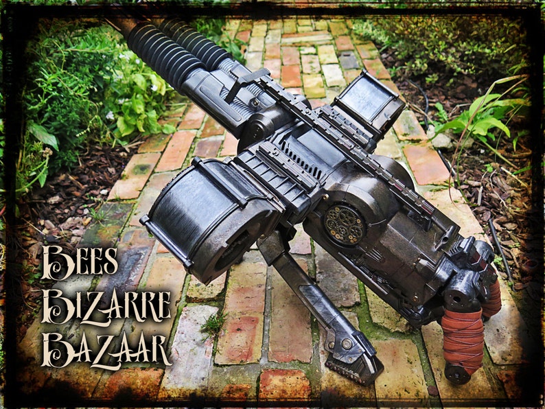 Steampunk Nerf Gun Machine Gun Rhino Fire Cosplay image 1