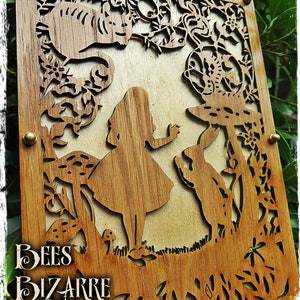 Alice in wonderland - wooden wall art