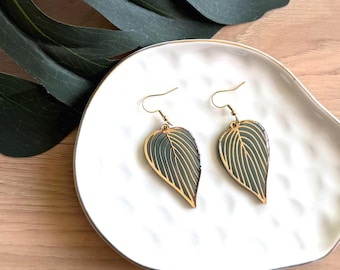 Golden Tropical Leaves | Polymer Clay | Lightweight | Handmade