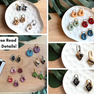 Build Your Own Huggie Hoop + Charm Set | Polymer Clay | Mix & Match | READ ITEM DETAILS