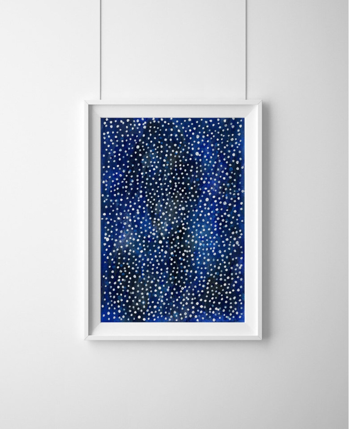 Original Abstract Painting Blue Cosmic Art Dotty Galaxy - Etsy