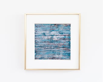 Original Abstract Painting Pair, Small Ocean Painting, Stripes Lines, Aqua Blue, Paper Art, Set of 2, Australian Artist