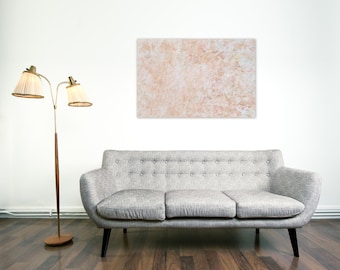 Abstract Oil Painting, Abstract Canvas Art, Light Peach Pink & White, Original Large Textured Painting, Australian Art