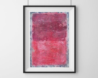 Original Abstract Painting on A3 Canvas Paper, Pink, Minimalist, Textured Art, Australian Artist