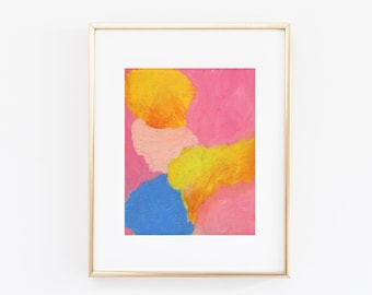 Abstract Art Print Abstract Painting, Pink Canvas Art, Small Textured, Modern Art Fine Art, Australian, Elizabeth Ellenor