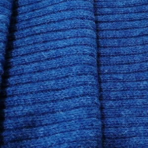 Ocean Blue handmade lambswool knitted rib scarf - an English classic, perfect for country walks and dog walking