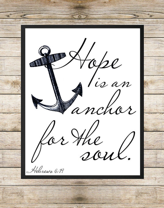 Items similar to Hope is an Anchor for the Soul 8X10 INSTANT DOWNLOAD ...