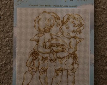 Janlynn Kit - Love - Words of Gold  - Counted Cross Stitch Kit NIP #063-0107 ***Free Shipping***