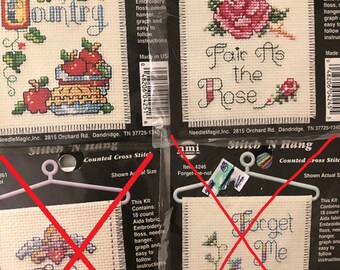 Buy One Get One FREE any 9.99 Kit Needle Magic - Mini Floral Ornaments - Stitch N Hang Counted Cross Stitch Kit ***Free Shipping***