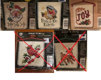 BOGO FREE any 9.99 Kit Needle Magic, Crafters Square - Mini Christmas Ornaments - Stitch N Hang Counted Cross Stitch Kit ***Free Shipping***