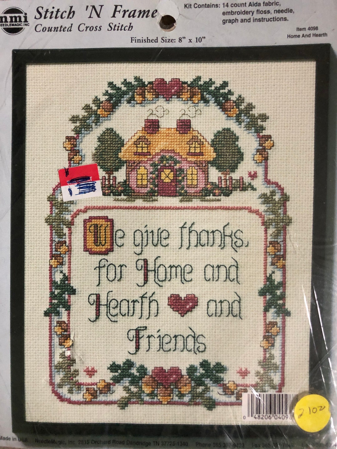 Stitch 'N' Frame - Home and Hearth **PLUS FREE Any 9.99 Mini Ornament** -  Counted Cross Stitch Kit NIP #4098 ***free Shipping*** - Etsy, image size:1080x1440