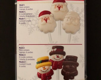 Wilton - Santa Claus and Snowmen Lollipop 2 Mold Set - Lollipop Mold Kit ***Free Shipping*