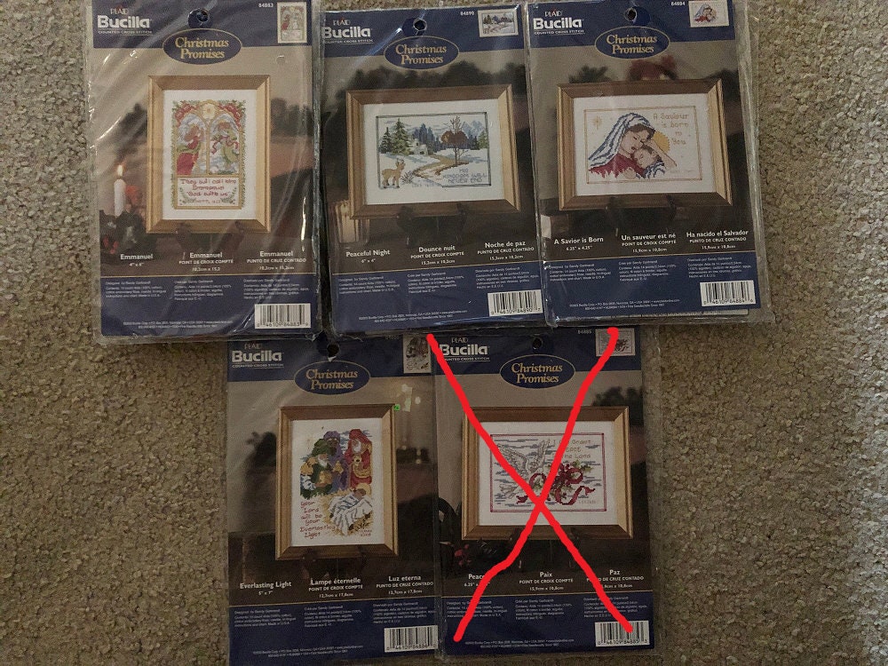 Bucilla - Choose Any Christmas Promises **Plus FREE any 9.99 Mini Ornament** - Counted Cross Stitch Kits ***Free Shipping***