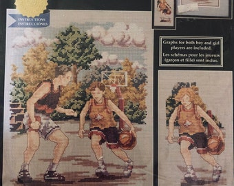 Janlynn Kit - The Basketball Game **Plus FREE any 9.99 Mini Ornament Kit** - Counted Cross Stitch Kit NIP #105-39 ***Free Shipping***