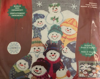 Janlynn - Family Reunion Stocking **Plus FREE any 9.99 Mini Ornament Kit** - Counted Cross Stitch Kit NIP #003-0257 ***Free Shipping***