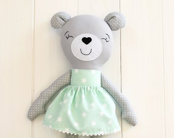 Bear Plush Bear Toy Teddy Bear Stuffed Bear Stuffed Animal Bear doll Bear plushie Bear softie Babyshower gift Bear baby shower girl Jobuko