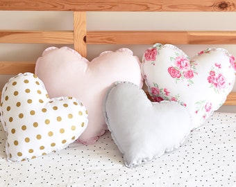 Heart Pillow Heart Cushion Heart Shaped Pillow Nursery Decor Kids Room Decor Teen Girl Room Decor Throw Pillows Kids Pillow Teen Girl Gift