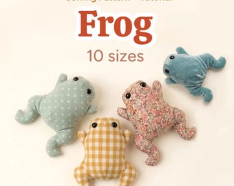 Frog Sewing Pattern, Easy Sewing Pattern, Gift for Kids, Stuffed Frog Sewing Pattern, Plush Toad Pattern