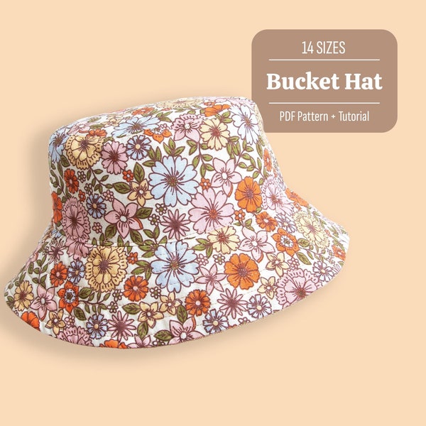 Reversible Bucket Hat Sewing Pattern: 14 Sizes, Beginner Friendly (PDF Pattern)