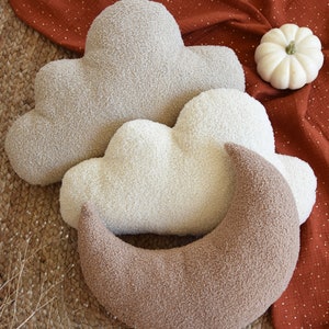 Teddy Boucle Cloud Pillow: Cream Sherpa Decorative Cushion