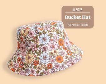 ニットキャップ・ビーニー [USITE] BABY Floral SUMMER Hat Vintage Floral Hat, 1970's Floppy Wide Brim Sun Hat, Groovy