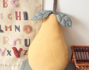 Nordic style pear shaped pillow, Fruit pillow, Food pillow, Nature pillow, Southwest pillow, colorful pillow, Decorative pillow for kid room