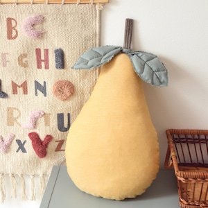 Nordic style pear shaped pillow, Fruit pillow, Food pillow, Nature pillow, Southwest pillow, colorful pillow, Decorative pillow for kid room