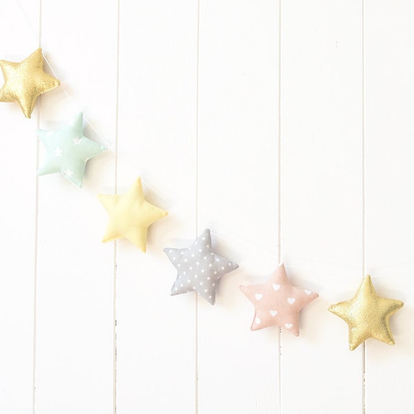 Star Garland Nursery Star Garland Gold Star Bunting Nursery Decor Nursery Decoration Kids Room Decor Girl Nursery Star Nursery Decor Banner