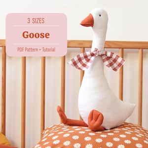 Goose Sewing Pattern, Goose Soft Toy Pattern, Stuffed Animal, Plush Goose, Duck Sewing Pattern, PDF easy sewing pattern, Stuffed Toy Pattern