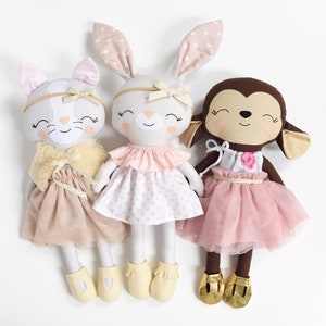 Gevulde Kat Pop Kleding voor Poppen Doek Doll Baby Shower Gift Rag Doll Toy Animal Doll Dress up Doll Kitty Pluche Heirloom Doll Soft Doll afbeelding 6