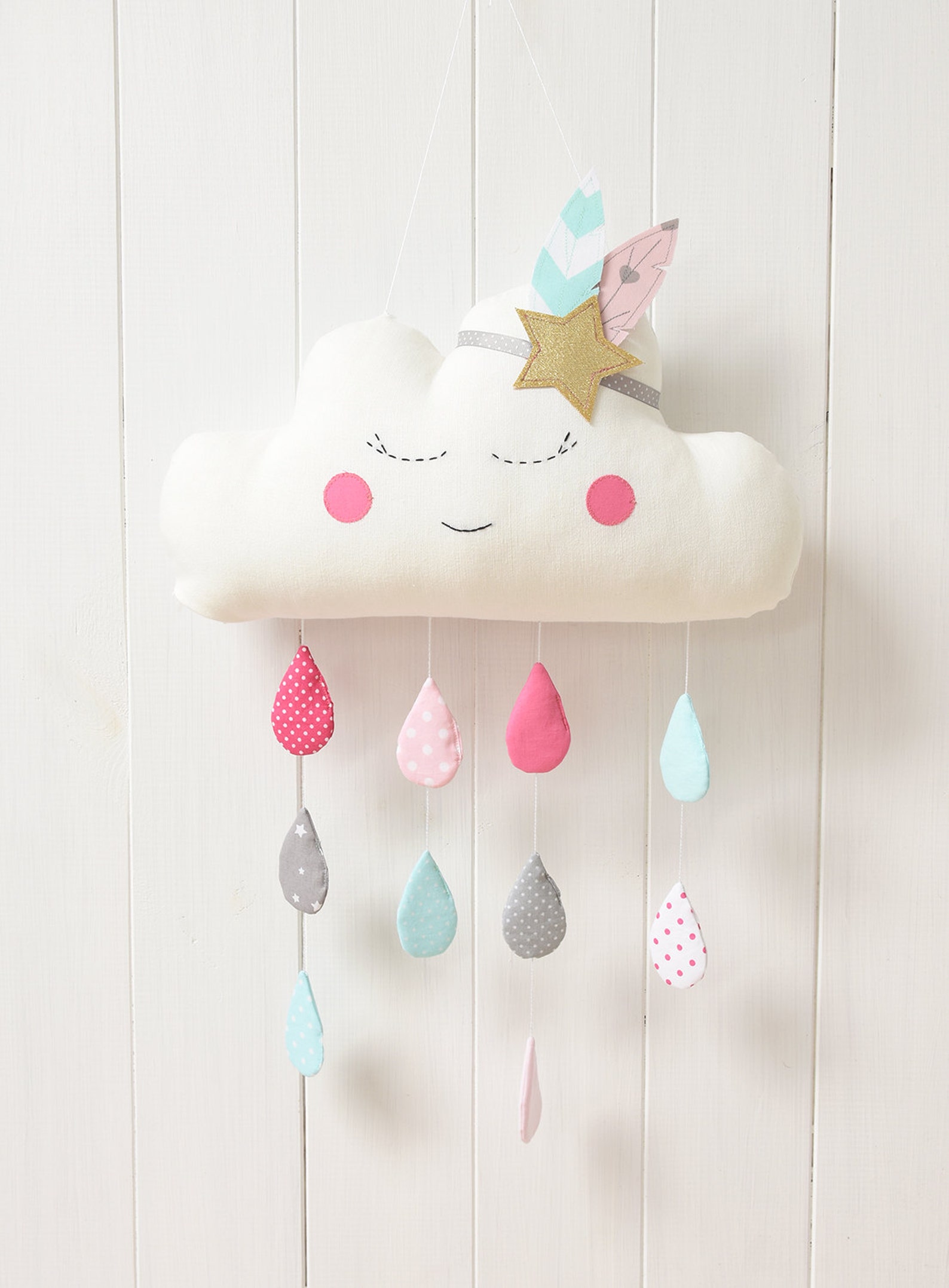 Cloud Mobile Cloud Baby Mobile Cloud Mobile Nursery Cloud Etsy