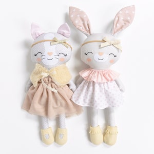 Gevulde Kat Pop Kleding voor Poppen Doek Doll Baby Shower Gift Rag Doll Toy Animal Doll Dress up Doll Kitty Pluche Heirloom Doll Soft Doll afbeelding 5