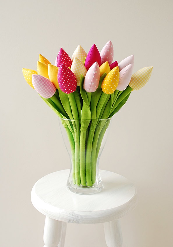 Pipe Cleaners Tulip DIY kit, for 7 handmade flower bouquet, handcrafts  chenille stems
