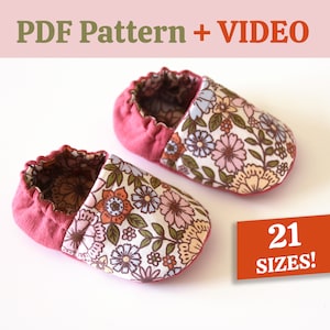 Baby and Toddler Shoes Sewing Pattern, Slippers Sewing Pattern, Newborn Pattern, Video Tutorial, PDF Instant Download, Easy Baby Pattern