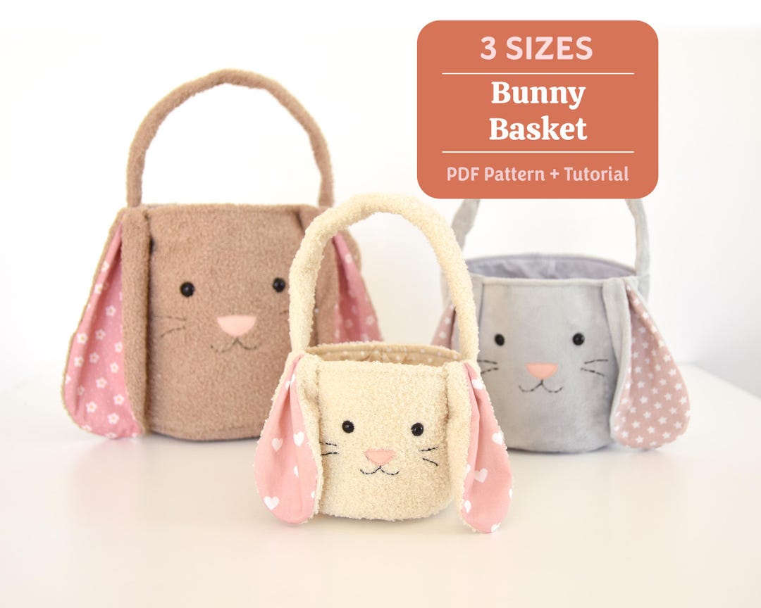 Easter Basket Sewing Pattern, Bunny Basket PDF, DIY Easter Gift Bag ...