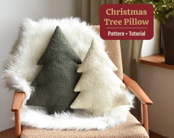 Christmas Tree Pillow Sewing Pattern, Christmas Cushion PDF Pattern, Christmas Decor