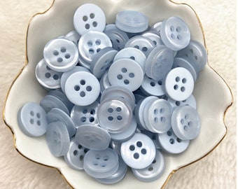 Buttons, Shirt, Dressmaking, craft and sewing buttons. Pastel Coloured Pearlescent, Pearl effect - 12mm 4/8 inch,  - pack of 20, 4 holes