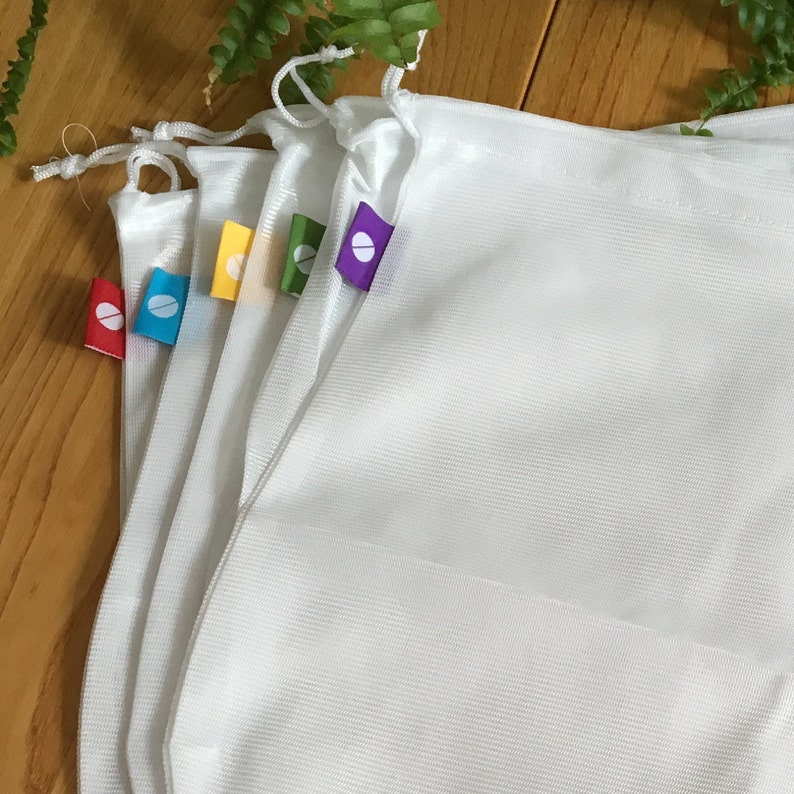 eco-friendly produce bags Reusable Zero waste vegetable produce bags Sustainable shopping produce bags.