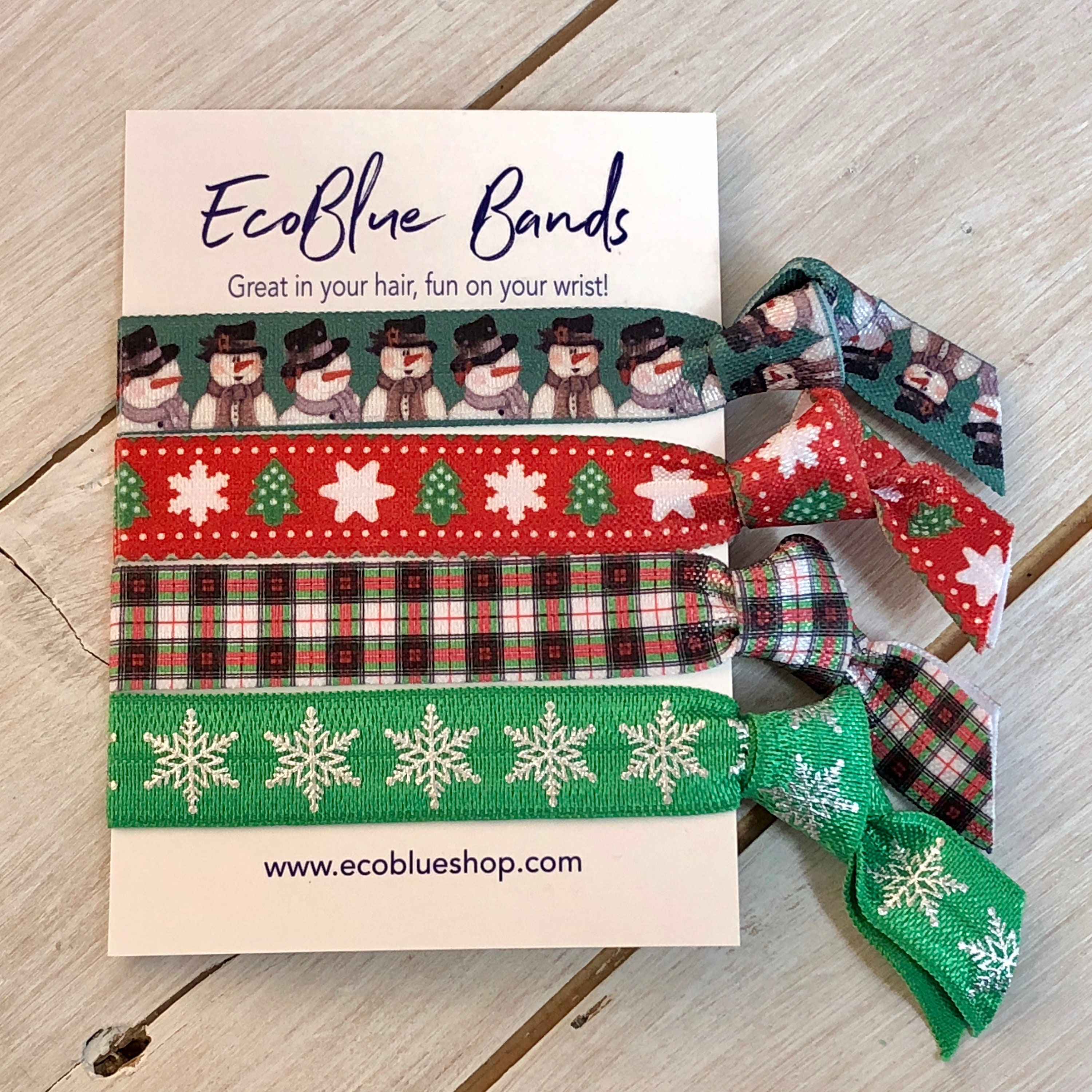 Christmas Hair Elastics Soft Stretch Hair Ties Ponies Yoga Hair Ties