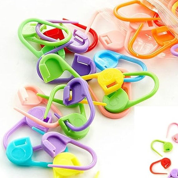 Plastic Stitch Markers for Knitting, Crocheting, Sewing, Craft Projects (pack of 20)