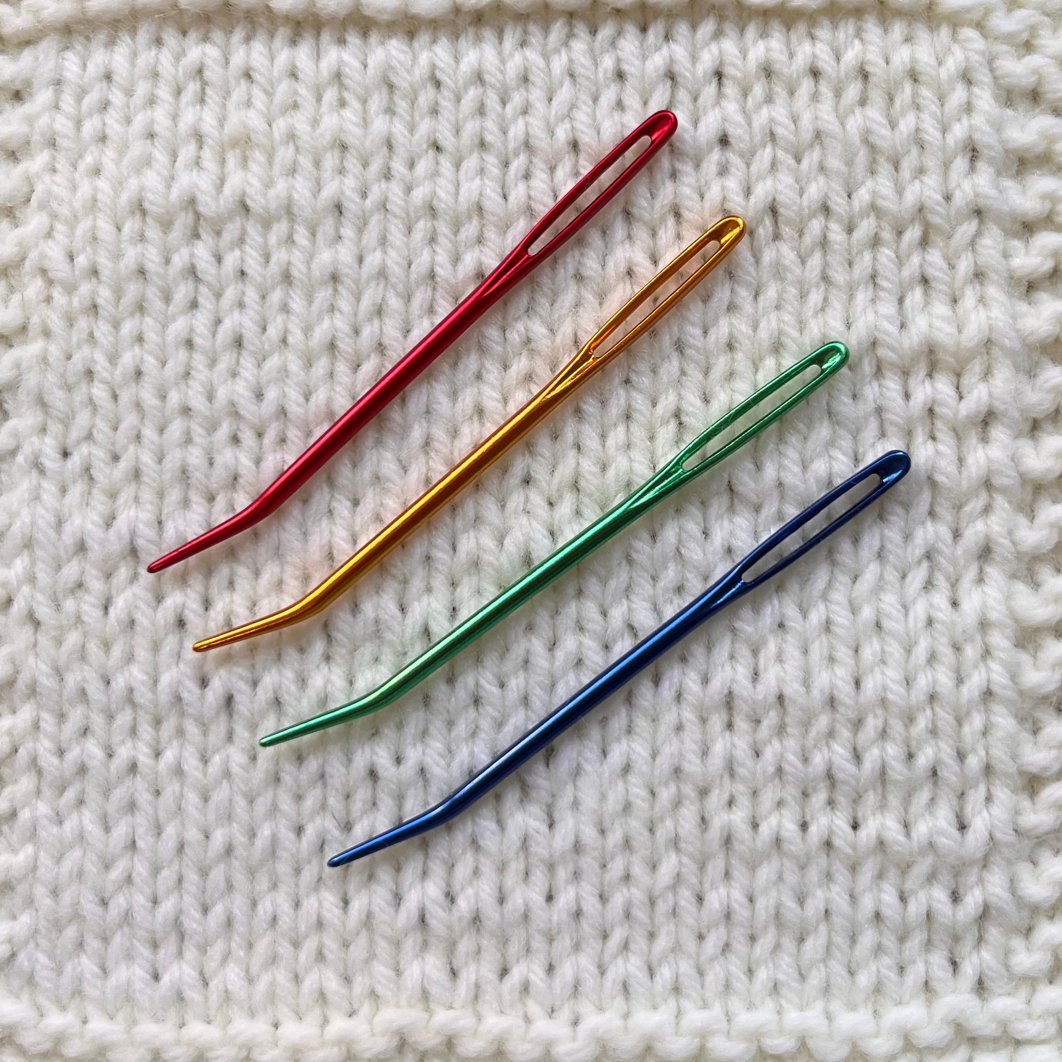 Wool Needles Colorful Bent Tip Tapestry Needles Large-Eye Aluminium Sewing Knitting Needles