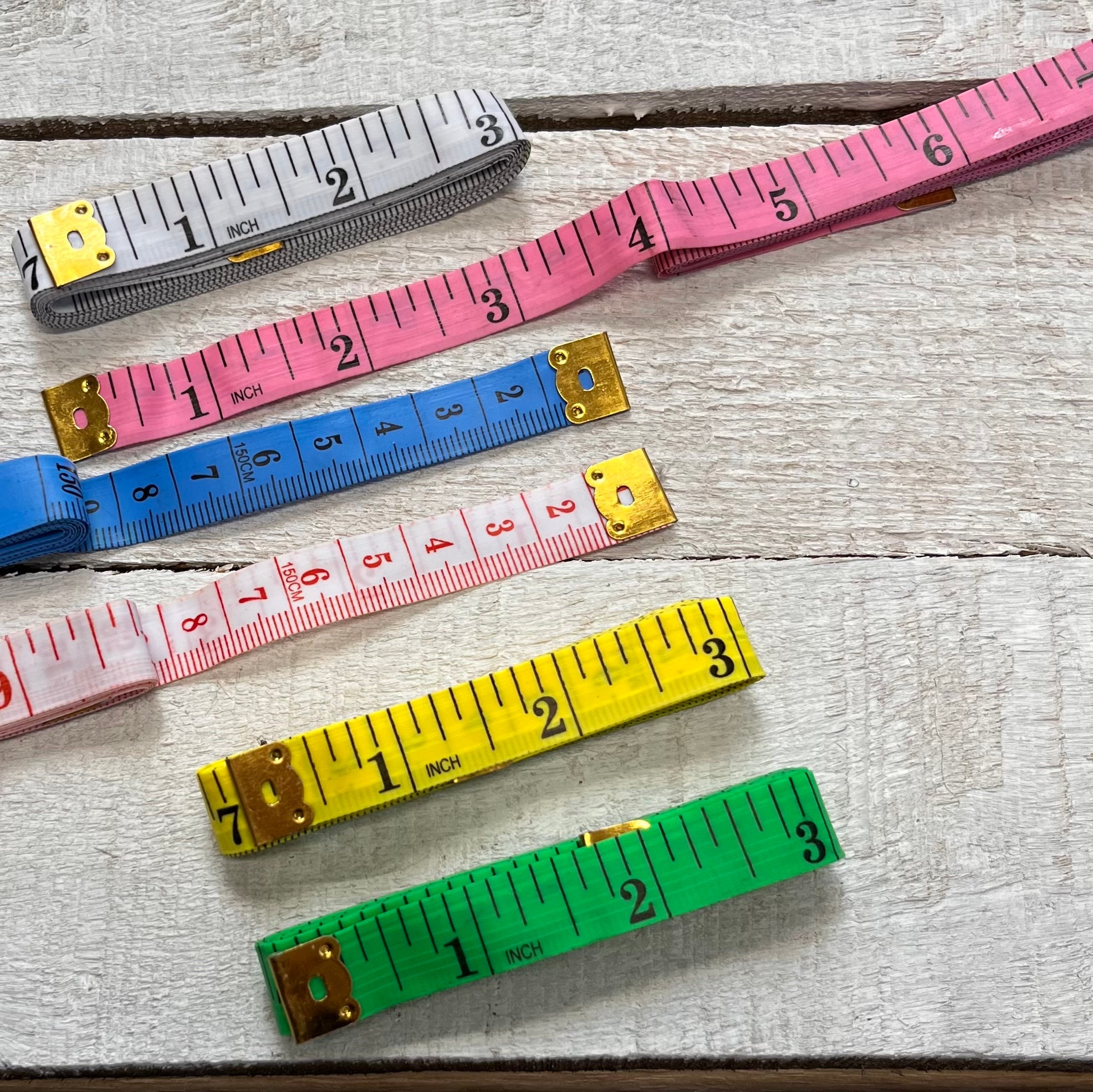 6PCS Soft Tape Measures Double-scale 60-inch/150cm 1/2-inch Wide Ruler Bulk  for Sewing Tailor Cloth, Body Measurements 